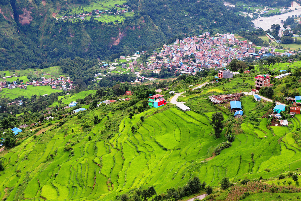 सिम गाउँबाट देखिएको बागलुङ बजार