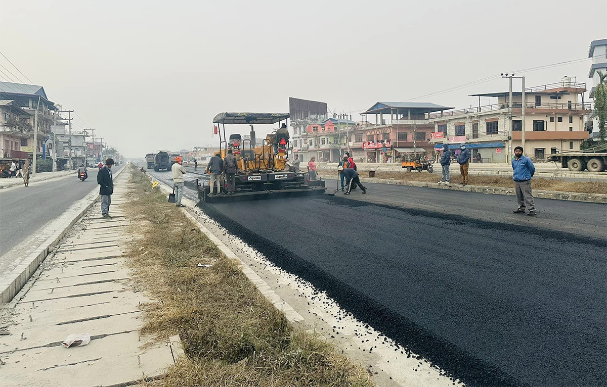 पुलचोक–गोन्द्राङ छ लेन सडकको काम अन्तिम चरणमा