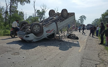 ब्रेक फेल भइ बोलेरो दुर्घटना हुँदा आठ जना घाइते