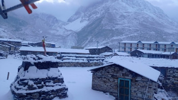 उत्तरी गोरखाको नुब्री भ्यालीमा भारी हिमपात