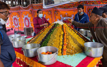 नेवार समुदायकाे चथा: पर्व, मरू गणेशलाई एक मुरी चिउराकाे समय बजी (फाेटाेफिचर)