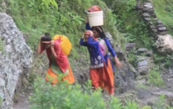 म्याग्दीको  बगरफाँटमा खानेपानीको हाहाकार 