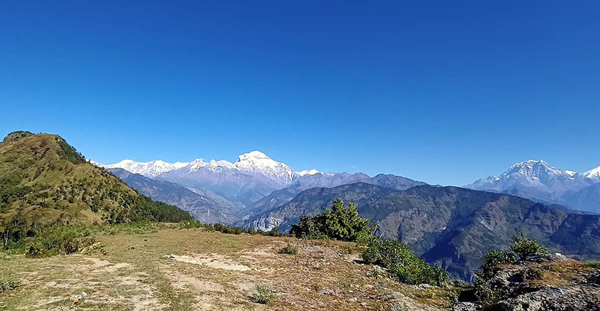 गजनेबाट देखिएको धौलागिरी हिमशृङ्खला